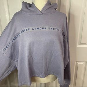 UNDER ARMOUR Lavender Taped Fleece Hoodie (Athletic-Style Crop)